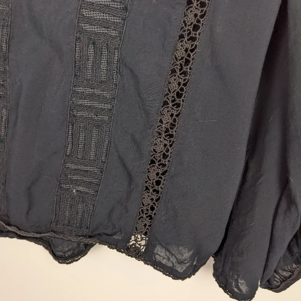 Aritzia Wilfred Black Peasant Top X Small - Picture 3 of 8